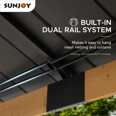 Image showing  Wooden Frame Hardtop Gazebo with Ceiling Hook