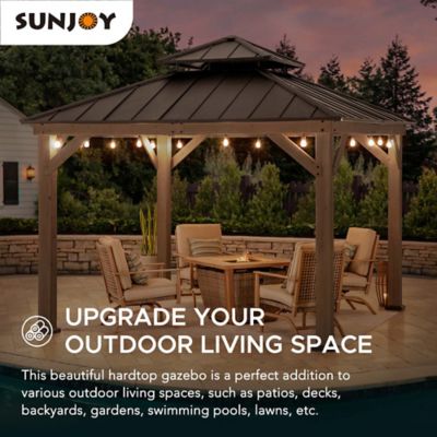 Image showing  Wooden Frame Hardtop Gazebo with Ceiling Hook