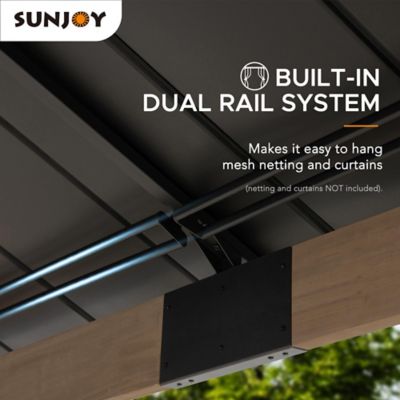 Image showing  Wooden Frame Hardtop Gazebo with Ceiling Hook