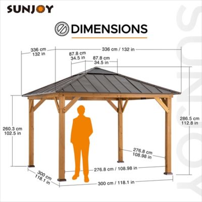 Image showing  Cedar Framed Gazebo with Steel and Polycarbonate Hip Roof