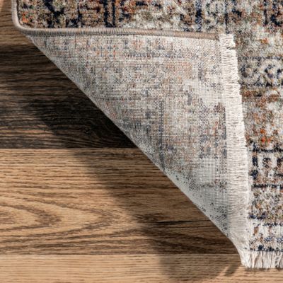 Image showing  Charvi Distressed Medallion Fringe Polypropylene Area Rug