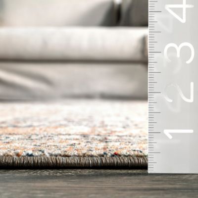Image showing  Charvi Distressed Medallion Fringe Polypropylene Area Rug