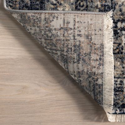 Image showing  Charvi Distressed Medallion Fringe Polypropylene Area Rug