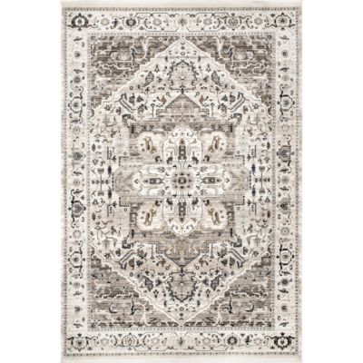 nuLOOM Oliveira Floral Medallion Fringe Area Rug