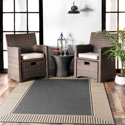 Image showing  Asha Simple Border Indoor/Outdoor Polypropylene Area Rug