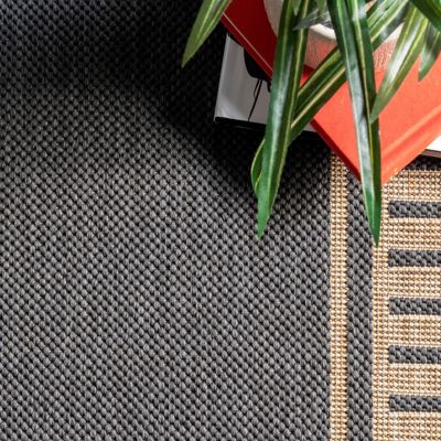 Image showing 6 th nuLOOM Asha Simple Border Indoor/Outdoor Polypropylene Area Rug