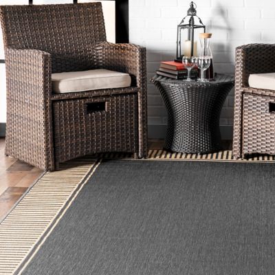 Image showing 8 th nuLOOM Asha Simple Border Indoor/Outdoor Polypropylene Area Rug