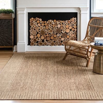 Image showing 5 th nuLOOM Asha Simple Border Indoor/Outdoor Polypropylene Area Rug