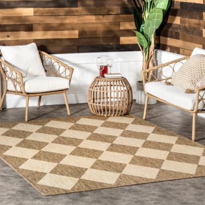 Image showing  Sabina Diamond Trellis Indoor/Outdoor Polypropylene Area Rug