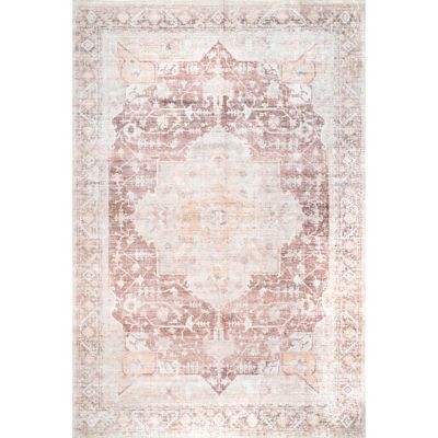 nuLOOM Rosa Machine Washable Distressed Vintage Medallion Area Rug