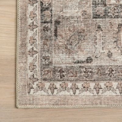Image showing  Davi Faded Stain-Resistant Polyester Area Rug, Machine Washable