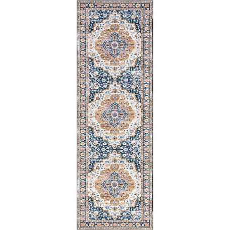 nuLOOM Emi Traditional Stain-Resistant Machine Washable Area Rug