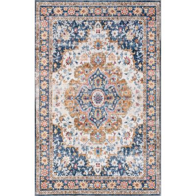 nuLOOM Emi Traditional Stain-Resistant Machine Washable Area Rug