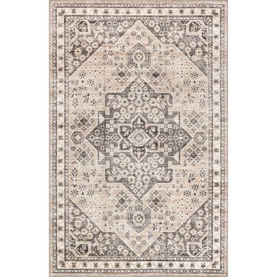 nuLOOM Eira Medallion Stain-Resistant Machine Washable Area Rug