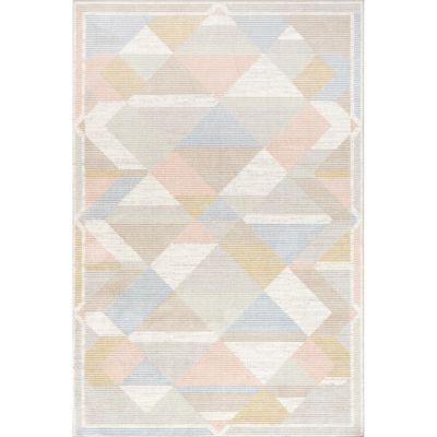 nuLOOM Ophelia Vintage Geometric Machine Washable Area Rug