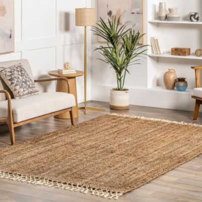 Image showing  Raleigh Farmhouse Jute Tasseled Area Rug