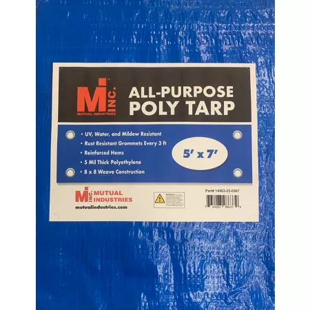 Mutual Industries All-Purpose Polyethylene Tarp 5 ft x 7 ft 5-Pack Tarps