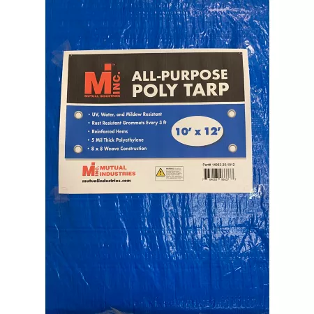 Mutual Industries 10' x 12' All Purpose Polyethylene Tarp 2 Pack. Tarps