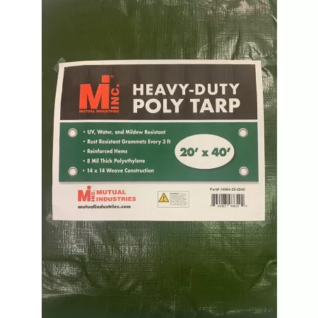 Mutual Industries 20' x 40' Heavy Duty Poly Tarp Tarps