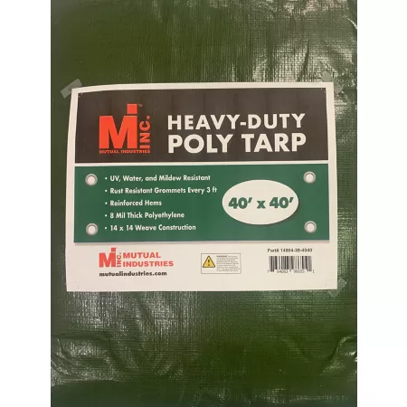 Mutual Industries 40' x 40' Heavy Duty Poly Tarp Tarps