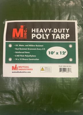 Mutual Industries Heavy-Duty Poly Tarp 10 ft. x 12 ft., 2 pk