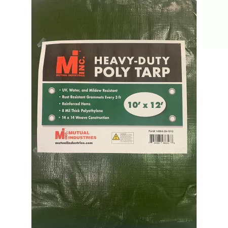 Mutual Industries Heavy Duty Poly Tarp 10 ft x 12 ft 2-Pack Tarps