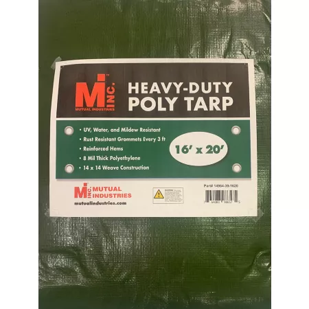 Mutual Industries 16' x 20' Heavy Duty Poly Tarp Tarps