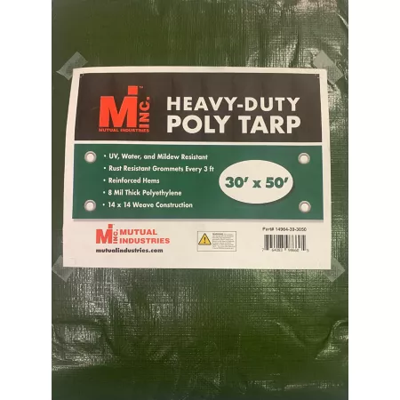 Mutual Industries 30' x 50' Heavy Duty Poly Tarp Tarps