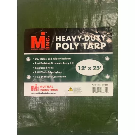 Mutual Industries 12' x 25' Heavy Duty Poly Tarp Tarps