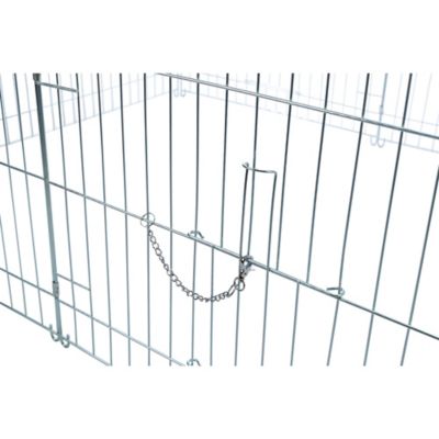 Image showing 7 th TRIXIE Enclosed Outdoor Galvanized Metal Small Animal Cage with 5 Doors, 34 cu. ft., Silver