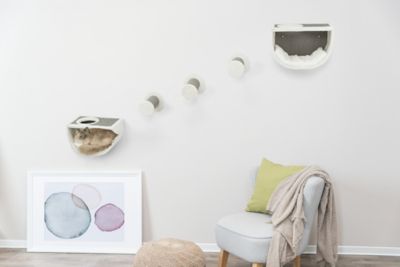 Image showing  Eden Wall Mount Cat Tree Set, 2 Condos with 3 Steps, Cat Furniture, Scratching Post