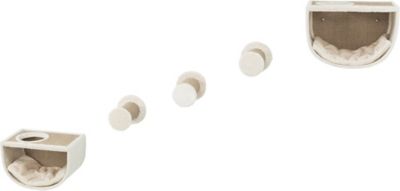 TRIXIE Eden Wall Mount Cat Tree Set, 2 Condos with 3 Steps, Cat Furniture, Scratching Post