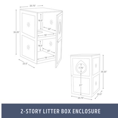 Image showing 6 th TRIXIE 2-Story Cat Litter Box Enclosure, Hide Litter Box, Indoor Cat Furniture, Pet Home Side Table, White