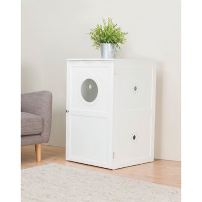 Image showing 7 th TRIXIE 2-Story Cat Litter Box Enclosure, Hide Litter Box, Indoor Cat Furniture, Pet Home Side Table, White