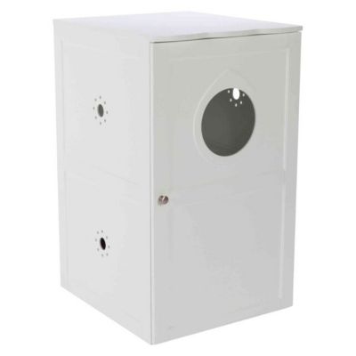 Image showing 8 th TRIXIE 2-Story Cat Litter Box Enclosure, Hide Litter Box, Indoor Cat Furniture, Pet Home Side Table, White