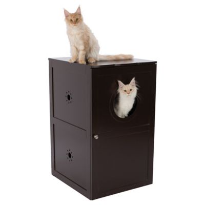 Image showing 6 th TRIXIE 2-Story Cat Litter Box Enclosure, Hide Litter Box, Indoor Cat Furniture, Pet Home Side Table, Brown