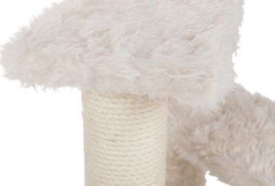 Image showing  27.6 in. Baza Senior Plush & Sisal Scratching Post, Hammock, 2 Platforms, Climb Easy, Cream