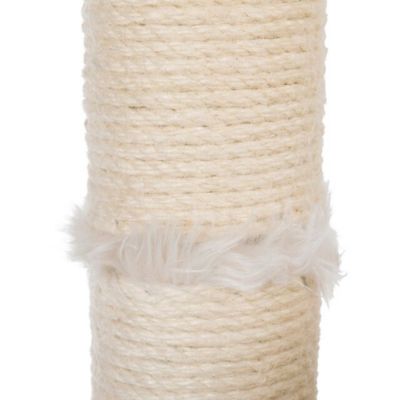 Image showing 5 th TRIXIE 27.6 in. Baza Senior Plush & Sisal Scratching Post, Hammock, 2 Platforms, Climb Easy, Cream