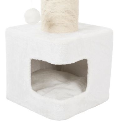 Image showing  33.9 in. Ava XXL Cat Tree, Thick Scratching Post, Cat Condo, Cozy Platform with Cushion, Dangling Cat Toy, Gray