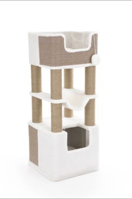 Image showing  Lucano XXL Jute & Plush 3-Level 43.3 in. Cat Tree, Scratching Posts and Condo, Brown