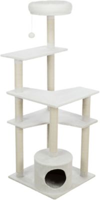 TRIXIE Seli Plush 4-Level 59 in. Cat Tree with Sisal Scratching Posts, Condo & Cat Toy