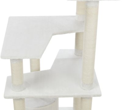 Image showing  64.75 in. Seli Plush 4-Level 59 in. Cat Tree with Sisal Scratching Posts, Condo & Cat Toy