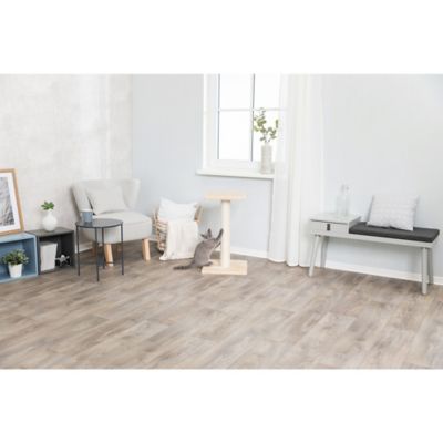 Image showing  Espejo 27 in. Cat Scratching Post with Plush Platform, Sisal Cat Scratcher, Beige