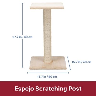 Image showing  Espejo 27 in. Cat Scratching Post with Plush Platform, Sisal Cat Scratcher, Beige