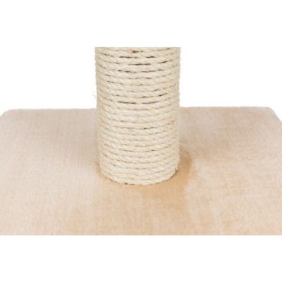 Image showing 6 th TRIXIE Espejo 27 in. Cat Scratching Post with Plush Platform, Sisal Cat Scratcher, Beige