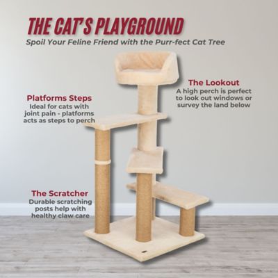Image showing  Tulia Senior Plush & Sisal 4-Level 40.2 in. Cat Tree, Scratching Posts & Bed