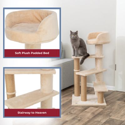 Image showing  Tulia Senior Plush & Sisal 4-Level 40.2 in. Cat Tree, Scratching Posts & Bed