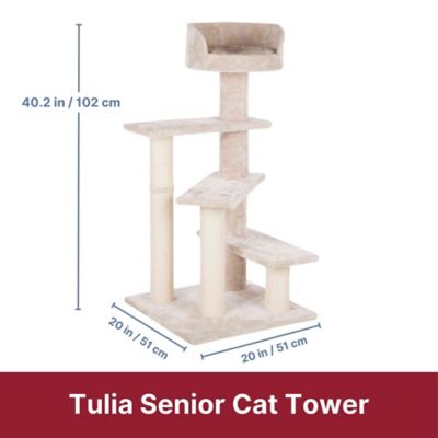 Image showing  Tulia Senior Plush & Sisal 4-Level 40.2 in. Cat Tree, Scratching Posts & Bed