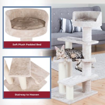 Image showing  Tulia Senior Plush & Sisal 4-Level 40.2 in. Cat Tree, Scratching Posts & Bed