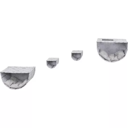 TRIXIE Frehi Wall-Mounted Cat Tree Set 2 Condos and 2 Steps Cat Furniture Cat Window Perches & Wall Shelves